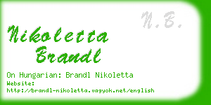 nikoletta brandl business card